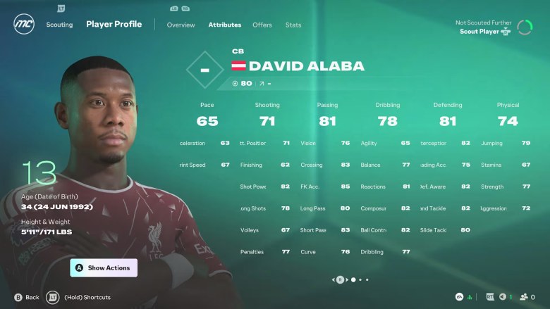 David Alaba trong FC 27, trung vệ tự do đáng ký nhất khi bắt đầu Career Mode